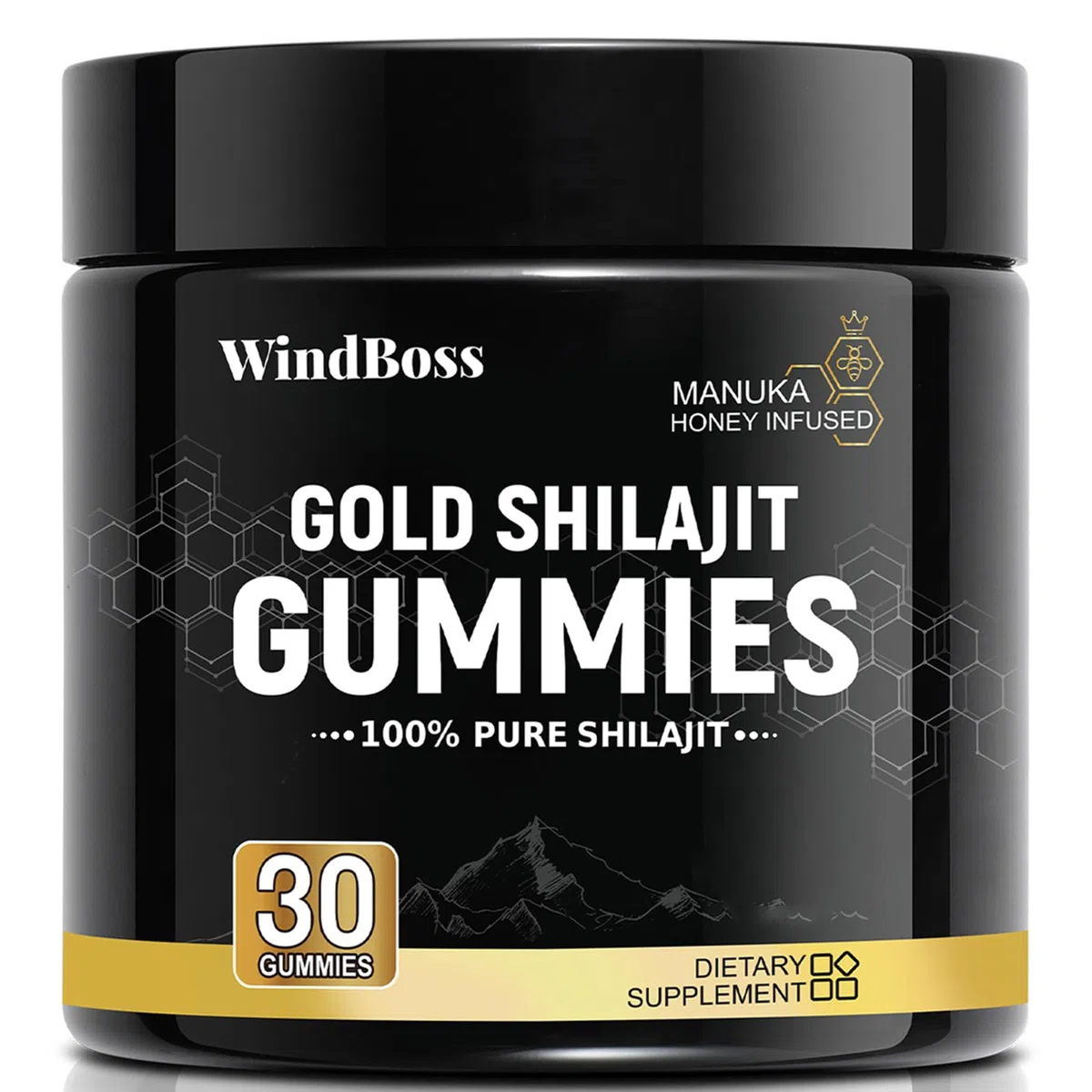 Shilajit Biologico – Gommose al Gusto di Melograno con Miele di Manuka – Formula Naturale e Pulita – 30 Gommose