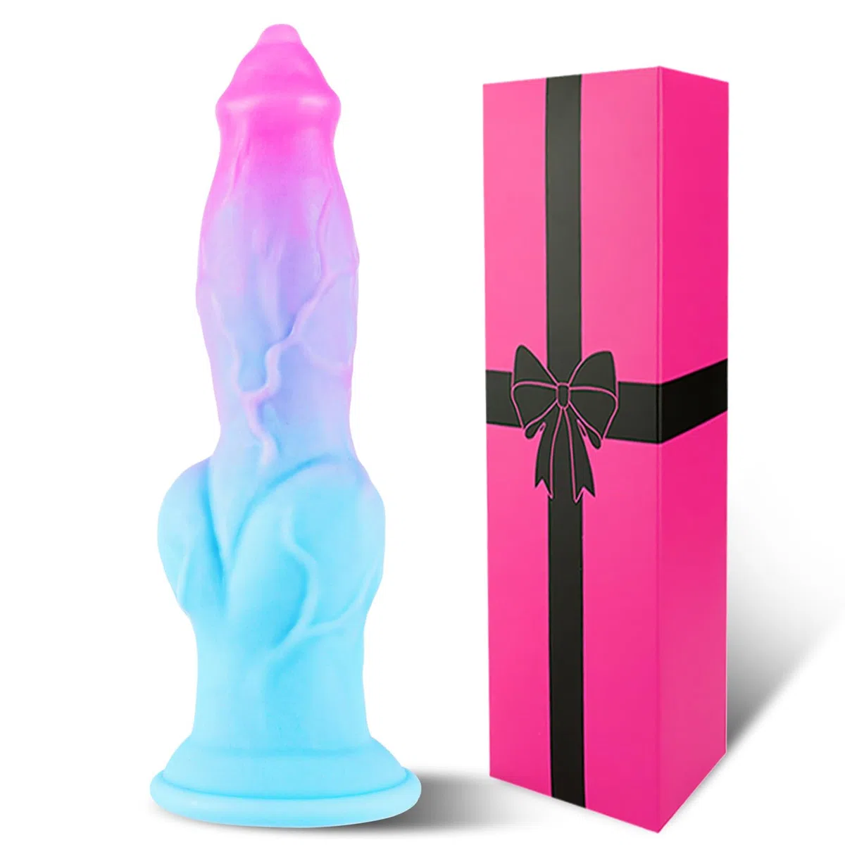 Fallo Morbido 21 cm in Silicone Fantasy Cane Nodo con Ventosa, Dildo Realistico Mostro Cavallo Alieno Spesso G-Spot Prostata Anale XXL, 18 cm Lupo Principiante Doccia Sex Toys per Donna Uomo