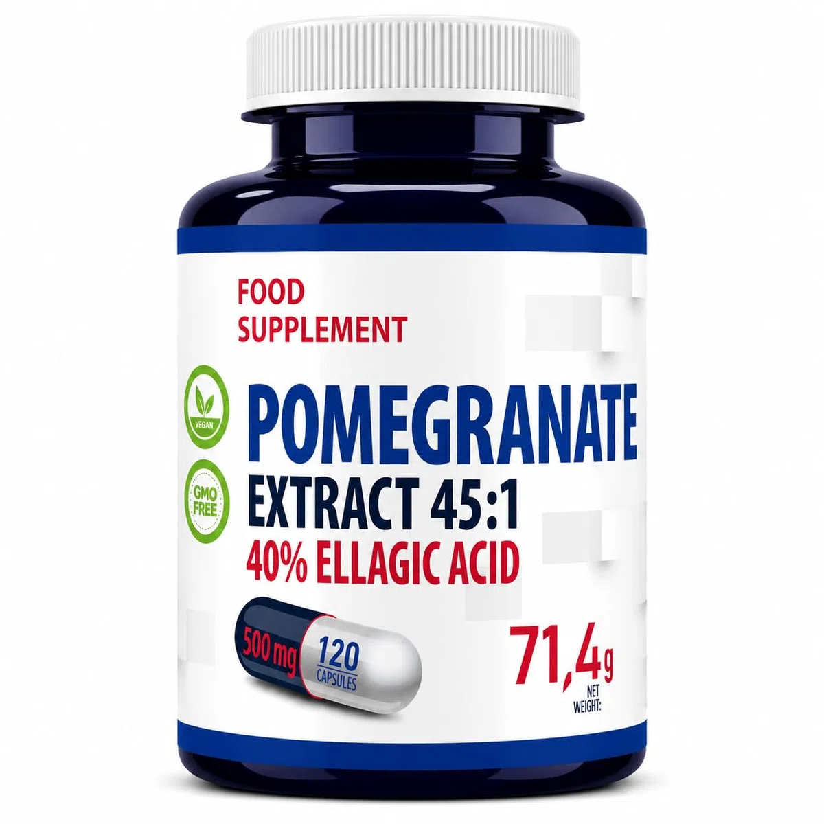 Hepatica Estratto di Melograno 22.500 mg Equivalente | Estratto 45:1 da 500 mg Standardizzato al 40% di Acido Ellagico | 120 Capsule Vegane | Scorta 4 Mesi | Testato da Laboratorio Indipendente