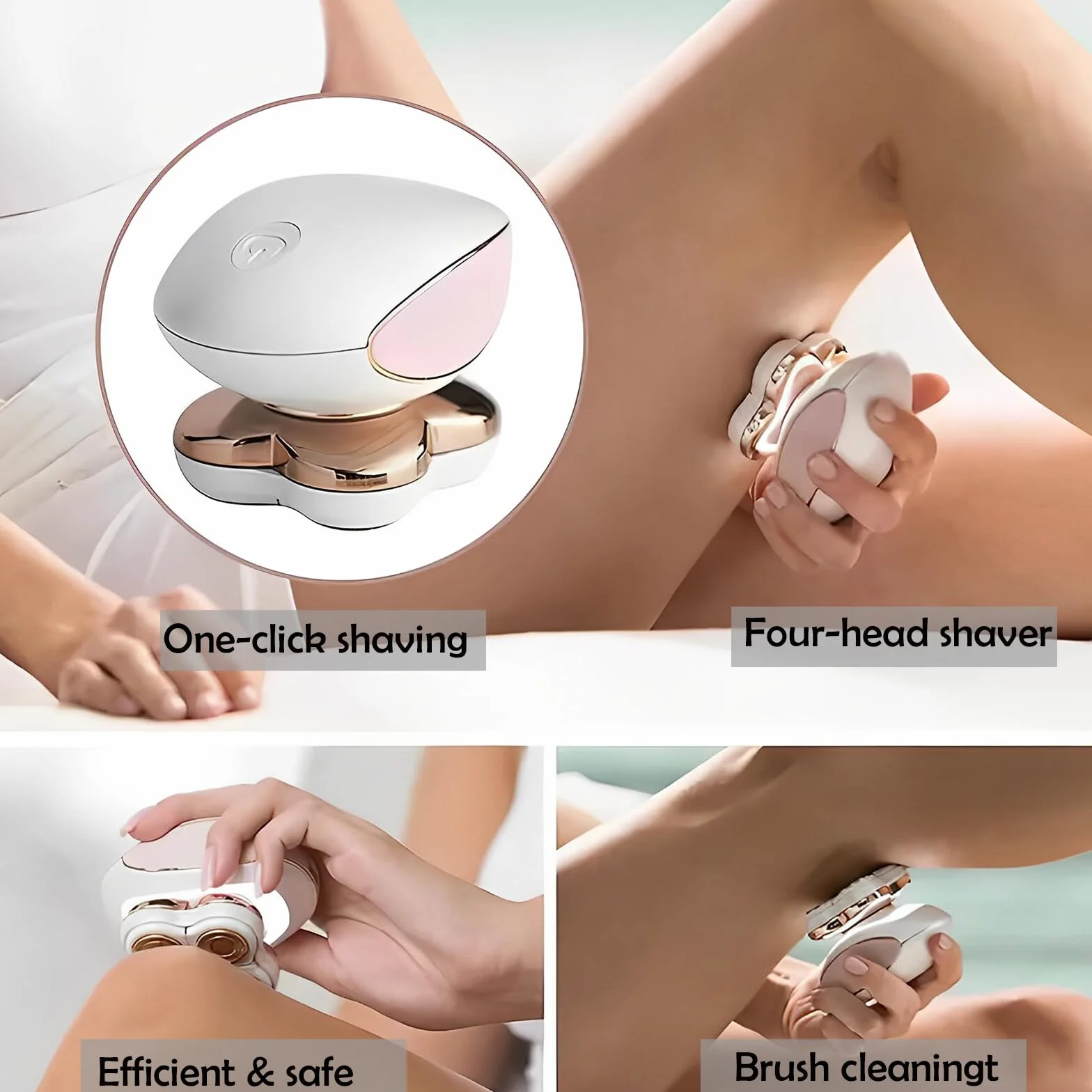Elettrico Donne Rimozione dei Capelli, Portatile Rasoi da Donna Gambe Viso Corpo Rasoio, Impermeabile Indolore Lady Shaver Cordless Bikini Rasoio Capelli Trimmer Ricaricabile