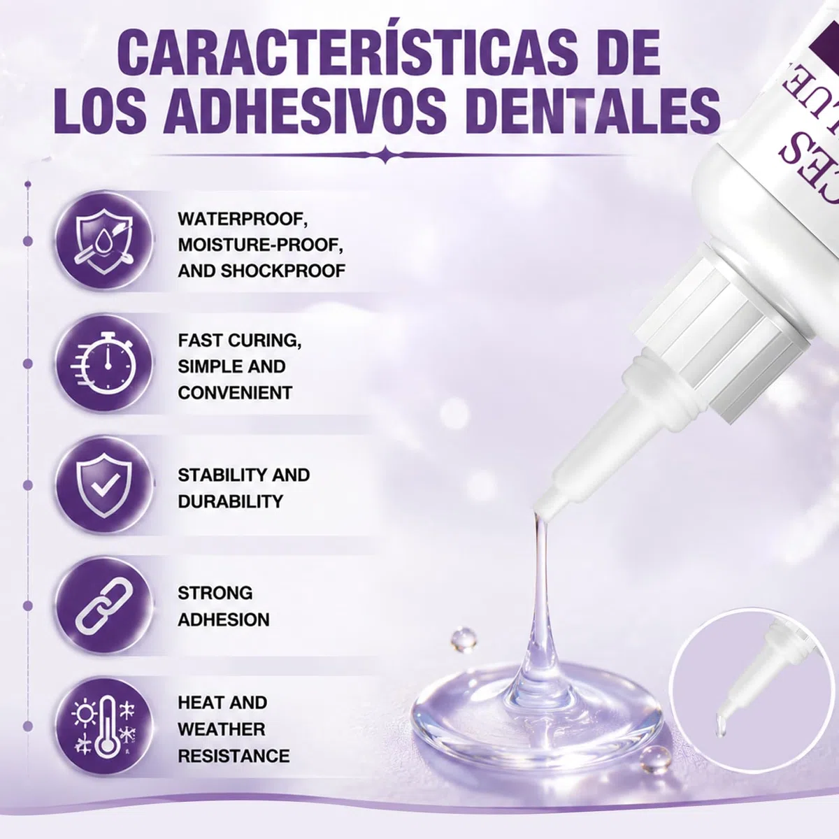 Cemento Dentale Definitivo, Cemento per Denti, Colla per Denti, Adatto per Corone e Protesi Dentali, Il Restauro dei Denti, Resistente Al Calore e Impermeabile