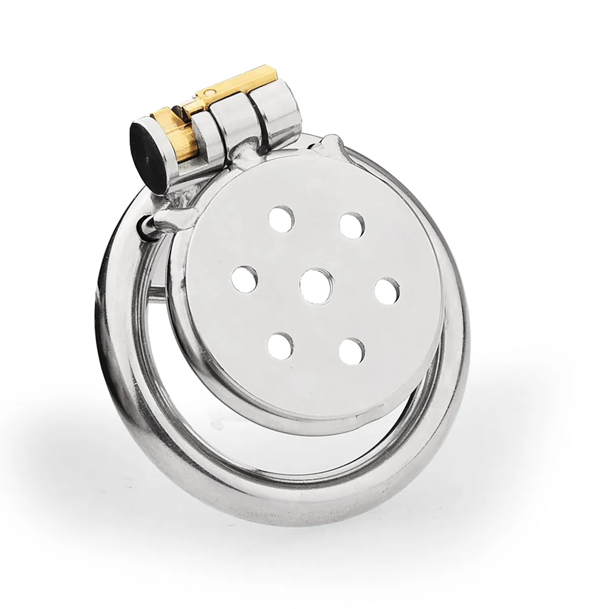 Flat Chastity Cage Small Chastity Cage Uomo Sissy Cintura Di Castità Maschile Metallo Cock Cage Erotitici Sexy Per Coppie (50MM,L)