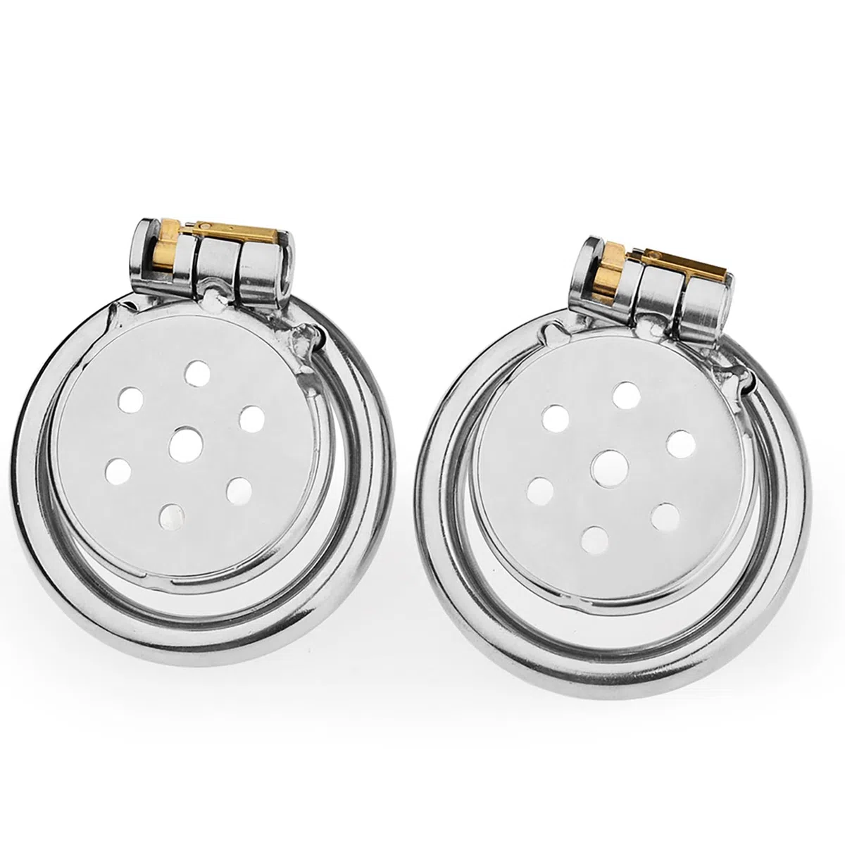 Flat Chastity Cage Small Chastity Cage Uomo Sissy Cintura Di Castità Maschile Metallo Cock Cage Erotitici Sexy Per Coppie (50MM,L)
