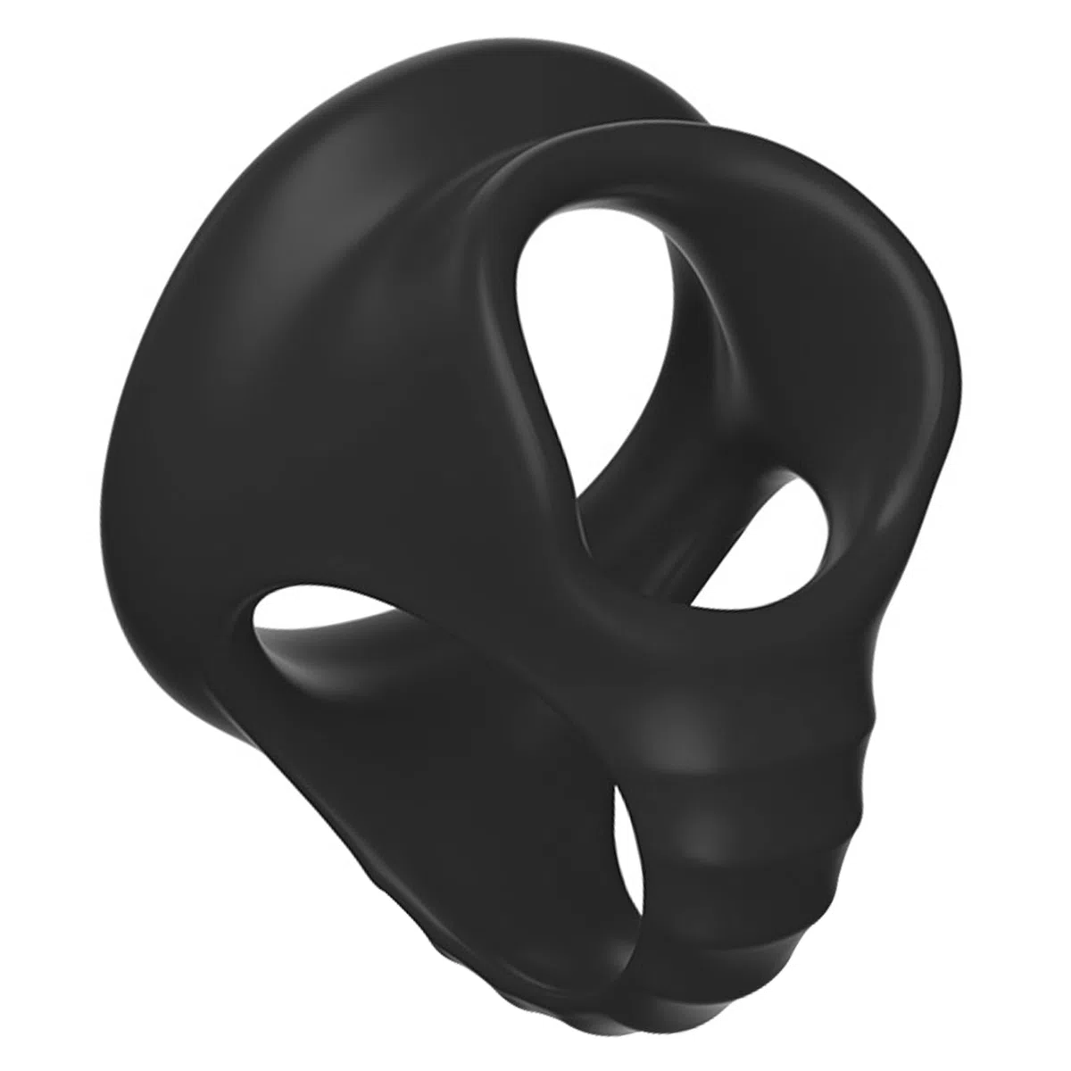 BDSMJOY Set di anelli per pene triangolari 2 pezzi, anello per testicoli in silicone estensibile, Anello per il Pene uomo, cock ring pene estensibile (Nero)