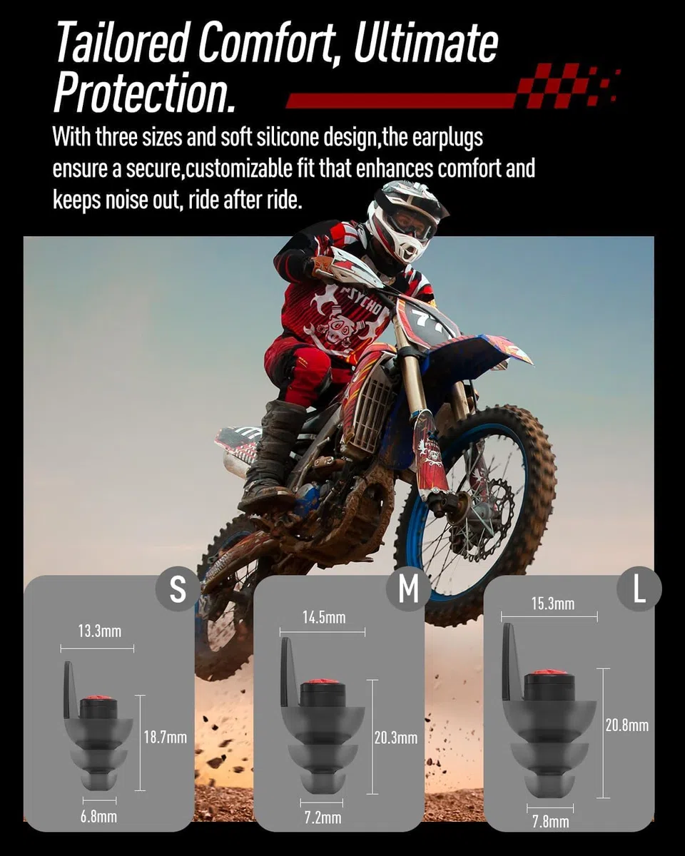 Hearprotek 3 Paia di Tappi Orecchie Moto, 24dB Tappi Riutilizzabili, Isolamento Confortevole dal Rumore del Vento per la Protezione Dell'udito, Guida, Corse, Racing-Regali per amanti delle moto