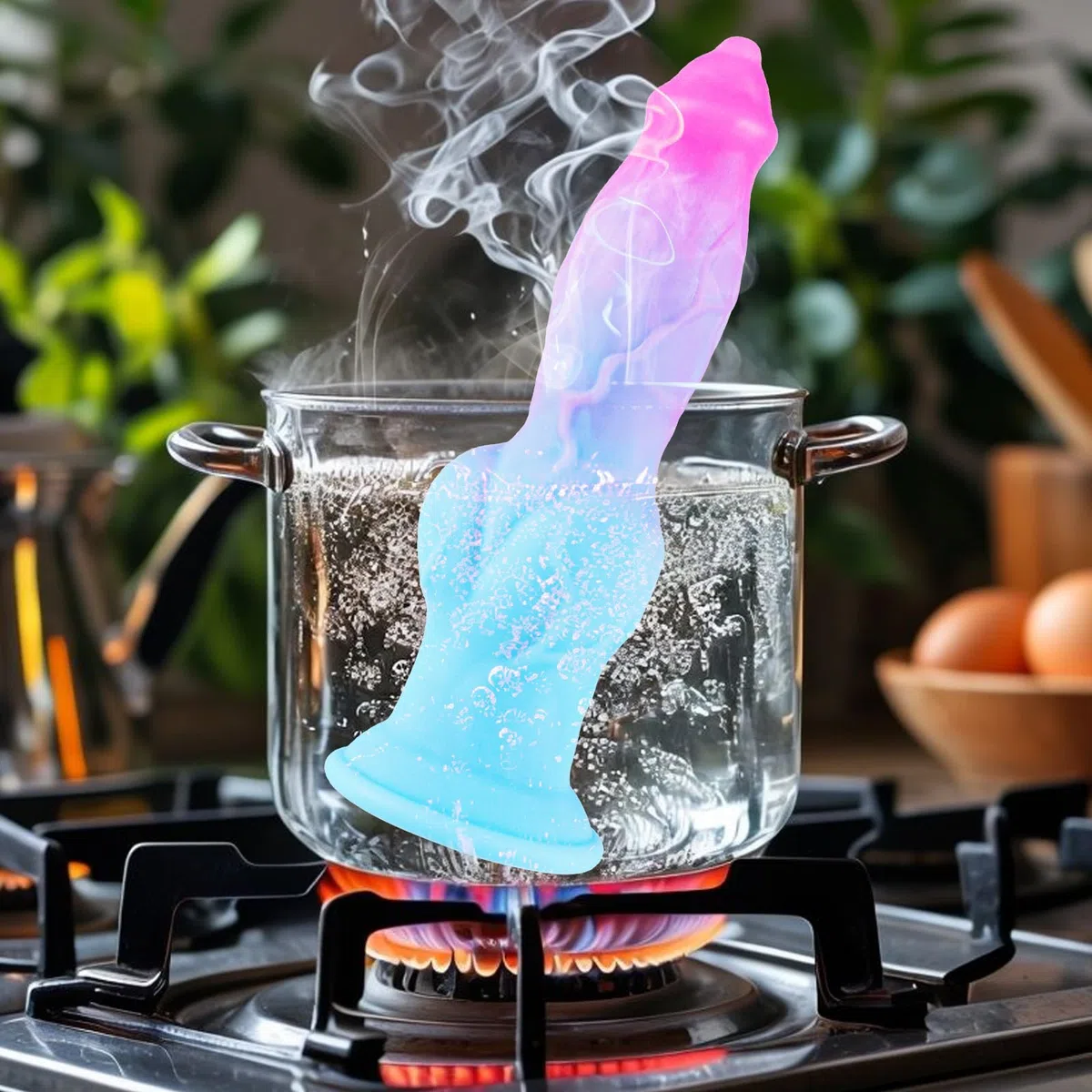 Fallo Morbido 21 cm in Silicone Fantasy Cane Nodo con Ventosa, Dildo Realistico Mostro Cavallo Alieno Spesso G-Spot Prostata Anale XXL, 18 cm Lupo Principiante Doccia Sex Toys per Donna Uomo