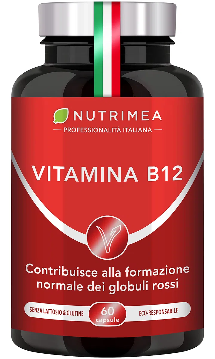 VITAMINA B12 | Cianocobalamina 1000 mcg | Vegan | Fatica | Debolezza | Sistema Immunitario e Nervoso | 60 Capsule