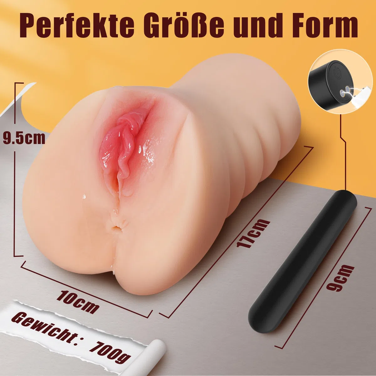 700G Masturbtore per uomini Masturbatore Sex Toy per uomini Sex Toys Realistico grande con Vibratore 3D Vagina Clitoride Anello Vibrante per il Pene Anale Masturbatore uomo Figa Tascabile Dildo