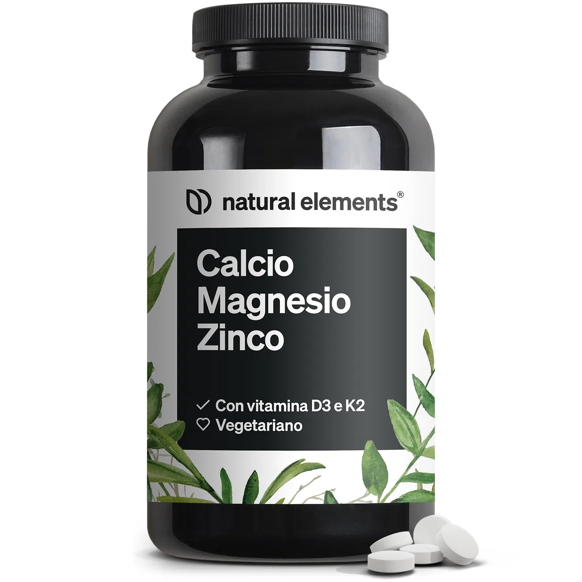 Calcio Complex con Magnesio e Zinco + Vitamina D3 K2-360 compresse per 6 mesi - 520mg Calcio per dose giornaliera - Dosaggio ottimale, senza additivi - sviluppato e testato in Germania