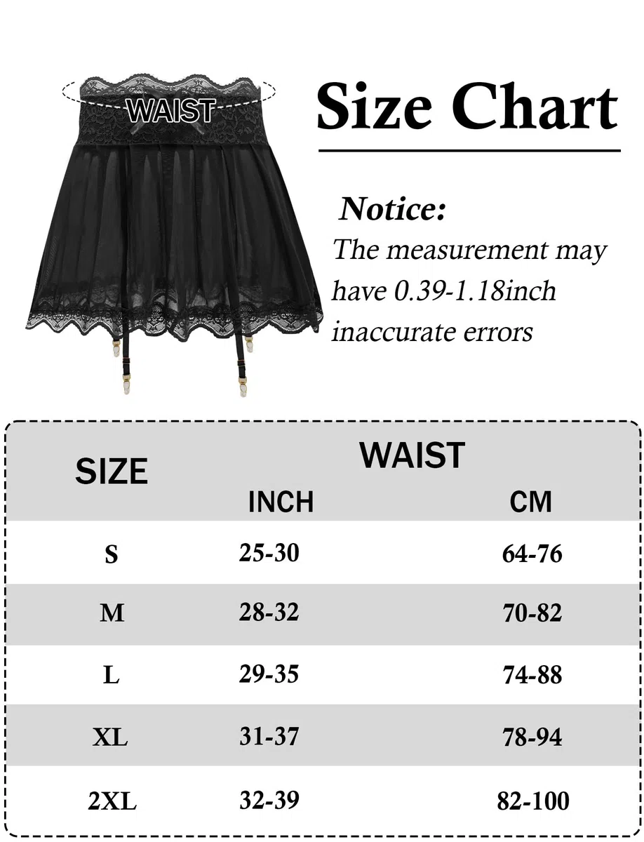 Gonna in pizzo trasparente da uomo, minigonna corta, sexy, in tulle, per uomo, biancheria intima con giarrettiera S-2XL