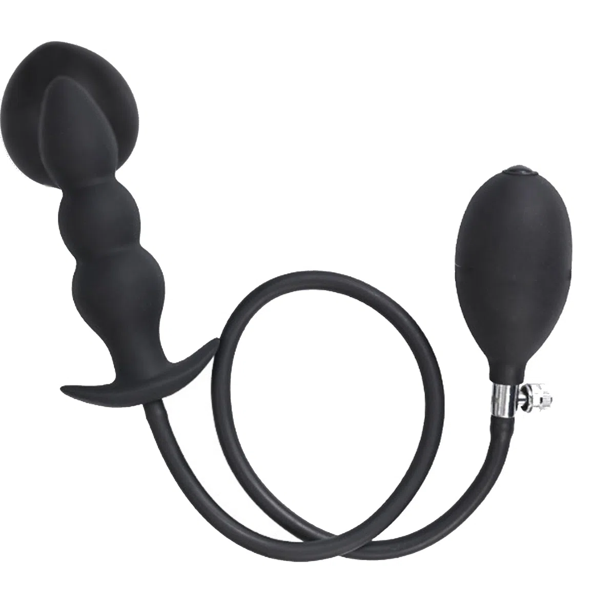 AMAZBEE Spine anali in silicone per donne Spine gonfiabili per l'allenamento anale Stimolazione del punto G Giocattoli anali Perle anali espandibili (Black)