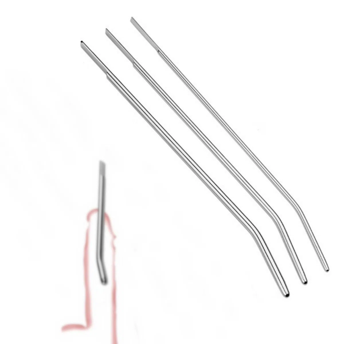 Set di 3 pezzi da 220 mm di sonda uretrale liscia in metallo per uomo, accessorio protettivo per esercizi di fitness - itM65 (3 pcs(4mm+5mm+6mm))