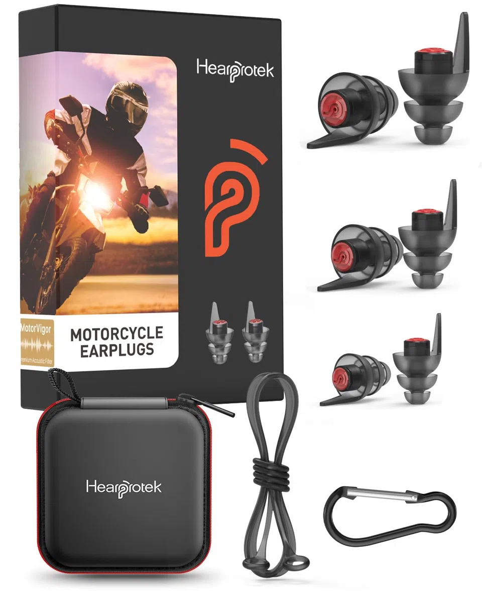 Hearprotek 3 Paia di Tappi Orecchie Moto, 24dB Tappi Riutilizzabili, Isolamento Confortevole dal Rumore del Vento per la Protezione Dell'udito, Guida, Corse, Racing-Regali per amanti delle moto