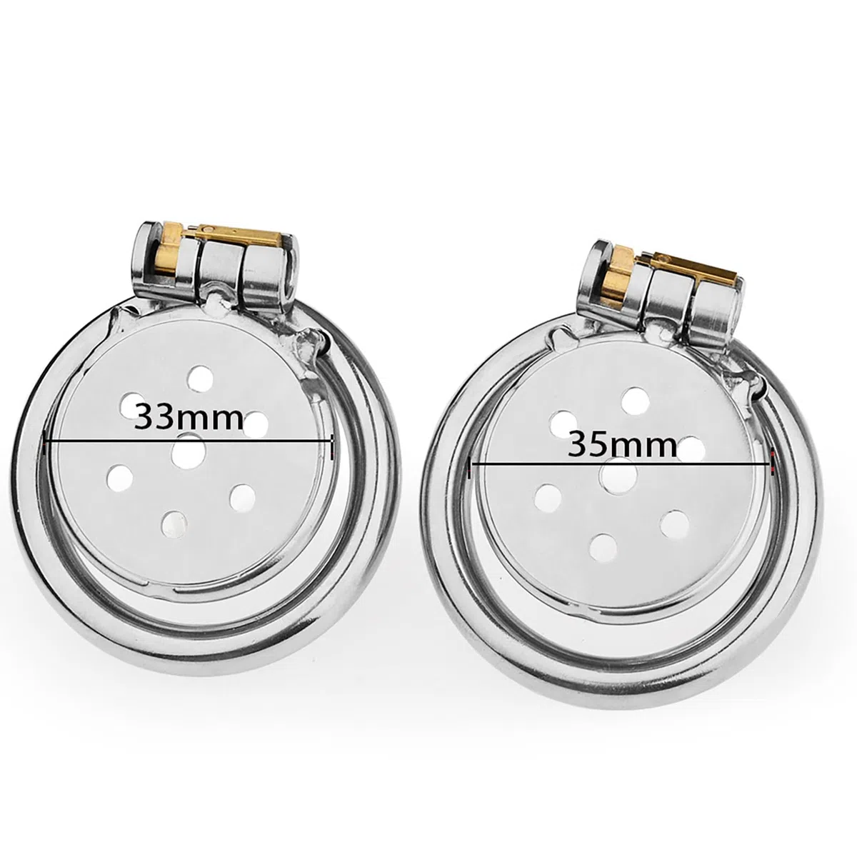Flat Chastity Cage Small Chastity Cage Uomo Sissy Cintura Di Castità Maschile Metallo Cock Cage Erotitici Sexy Per Coppie (50MM,L)