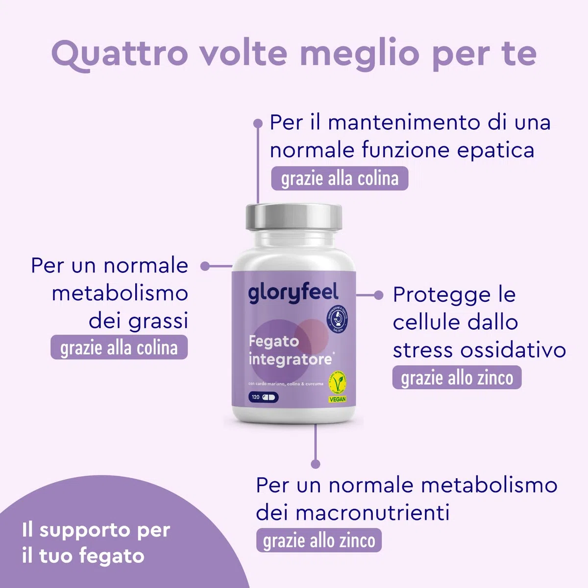 Fegato Integratore, Complesso con 500 mg Estratto di Cardo Mariano, Carciofo, Spirulina e Curcuma, Supporto per il Fegato, Alta Biodisponibilità, Qualità Testata, 120 Capsule