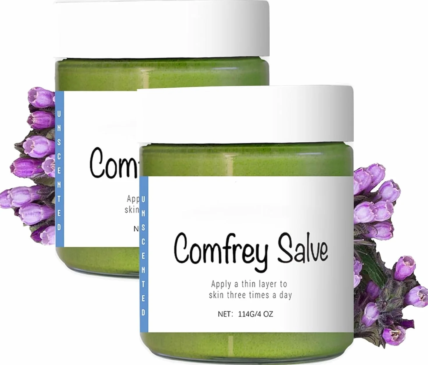 Cholig Organic Herbal Comfrey Salve 4oz, Comfrey Organic Herbal Salve Cream Ointment, Comfrey Salve Herbal Balm, Skin Body Care (2 Pcs)