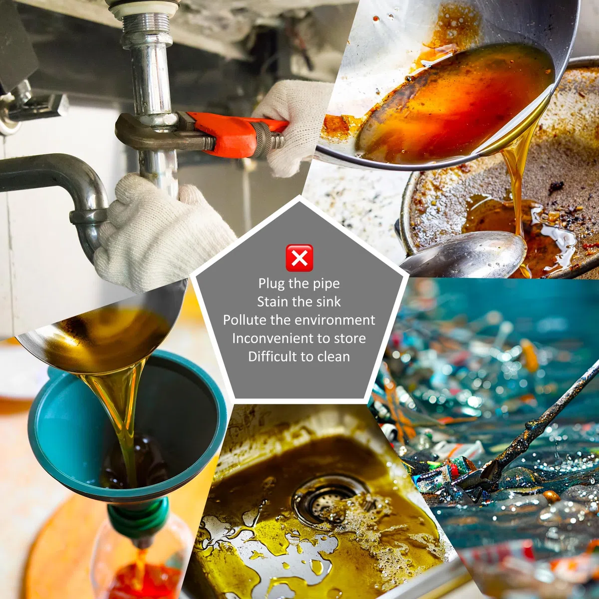 Polvere Solidificante per Olio da Cucina - 100% Naturale a Base Vegetale, Solidifica Fino a 8,5L di Olio per Friggere - Facile Smaltimento dei Grassi di Scarto,340g Oil Solidifier