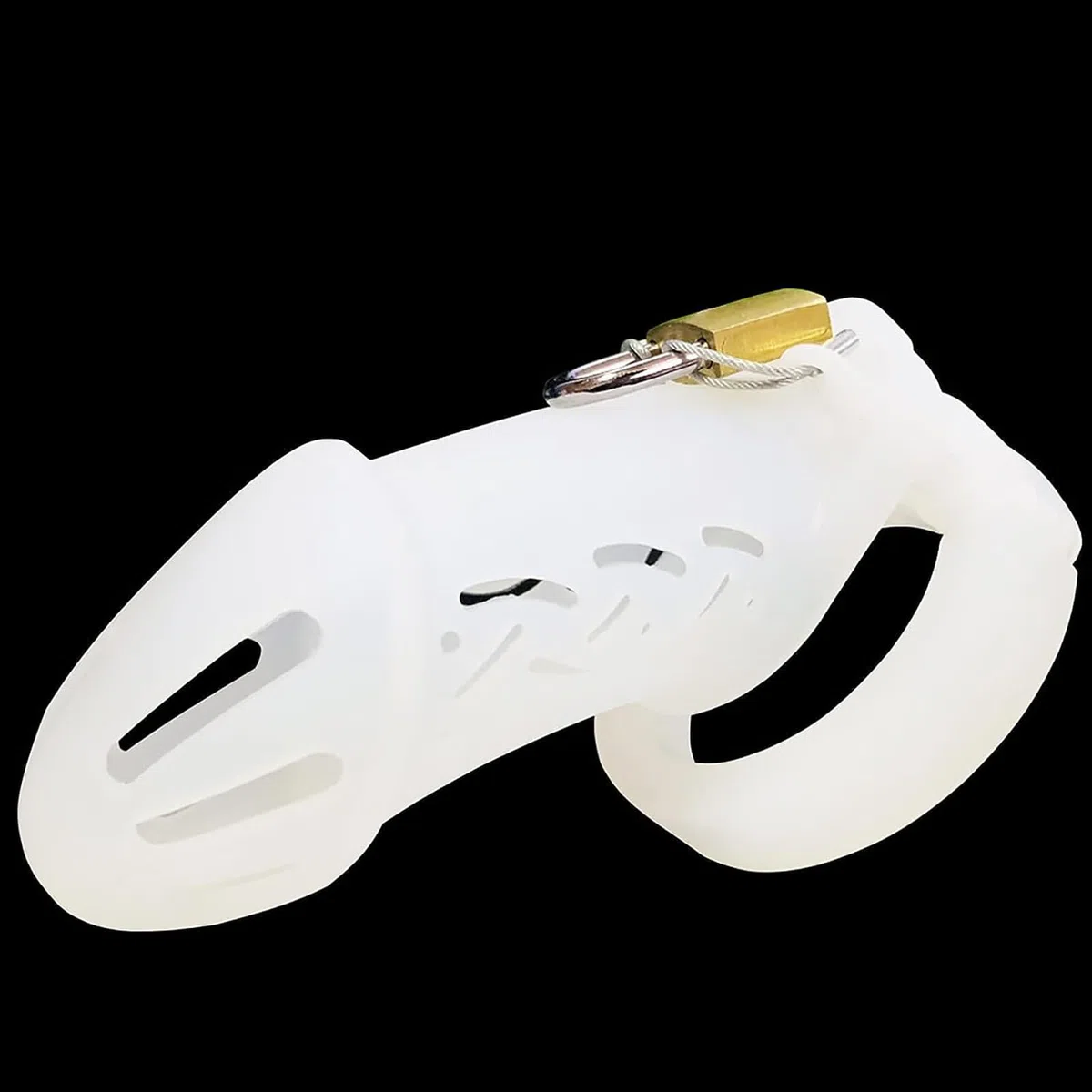 Chastity Cage Uomo Silicone Sissy Gabbia Pene Bdsm Cintura Castità Maschile Per Giochi Erotitici Sexy Per Coppie (Long,White)