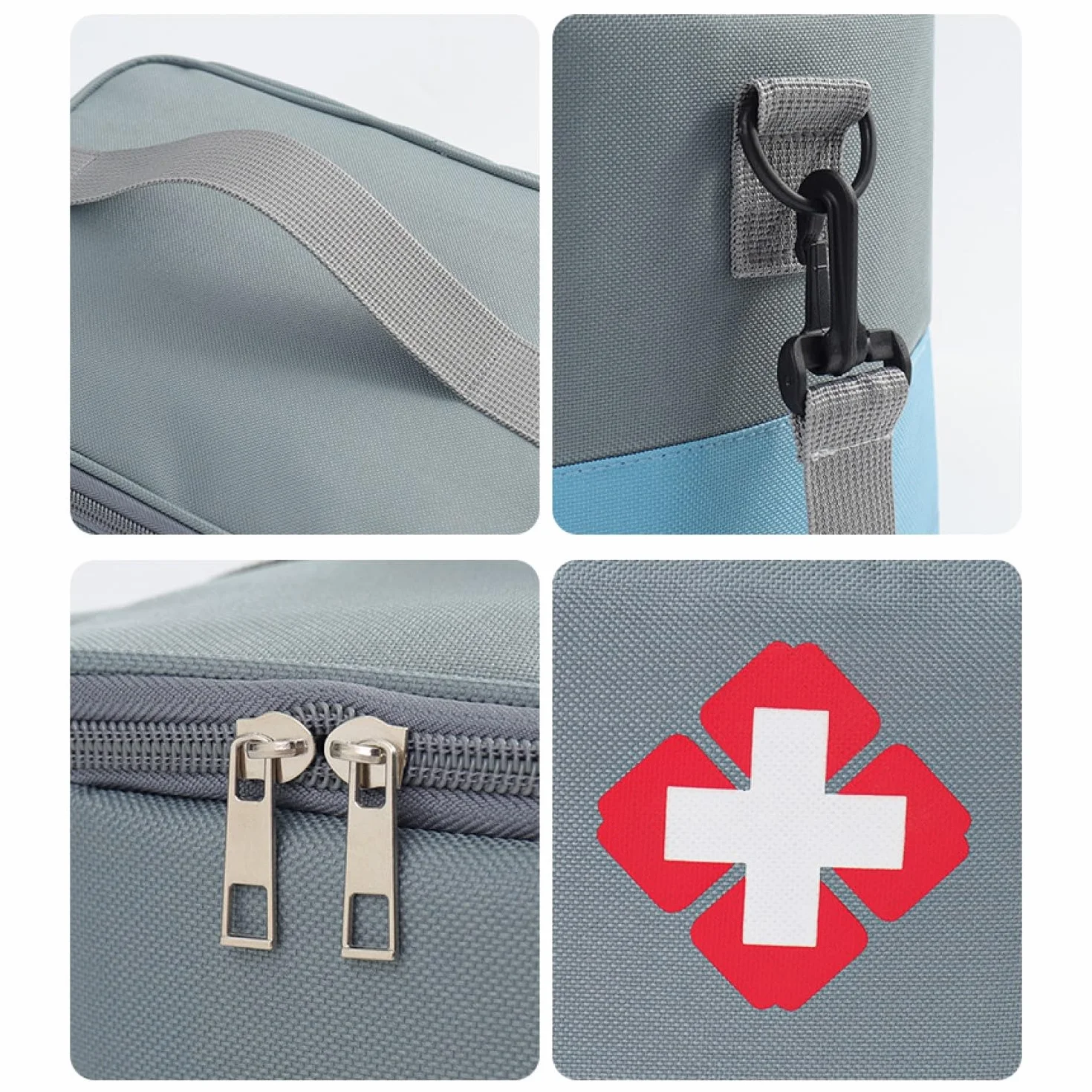 Borsa per medicinali, grande capacità borsa medica di emergenza,Borsa Medica Impermeabile con Tracolla,Kit di Pronto Portatile Per Casa Ufficio Auto Viaggi,bianco