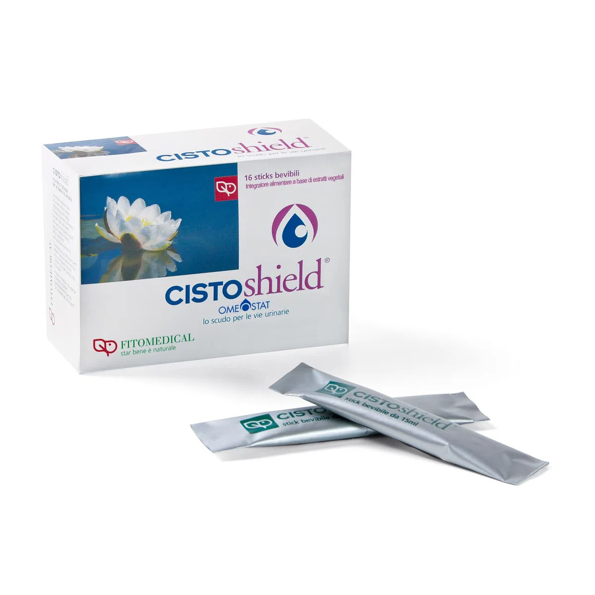 Fitomedical - Cistoshield Omeostat®, Integratore Naturale con Karkadè, Cranberry e Astragalo per il benessere delle vie urinarie, Senza Glutine - 16 Sticks