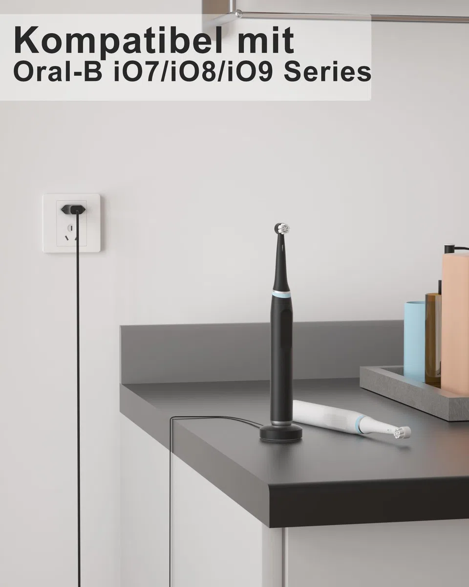 Caricatore di ricarica per Braun Oral B IO7 IO8 IO9 IO10, alimentatore di rete per spazzolino elettrico IPX7 impermeabile