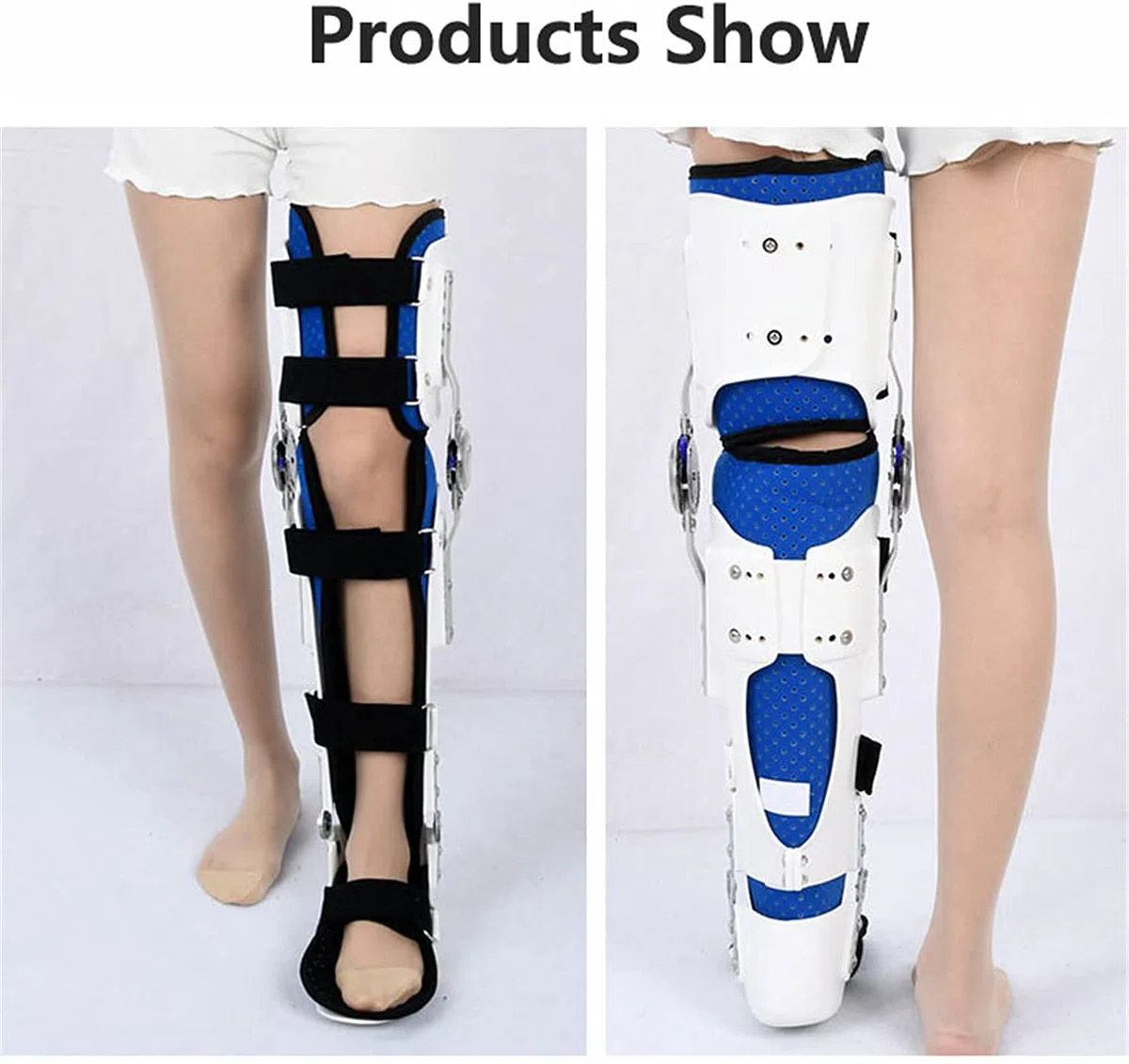 Ginocchiera， ortesi Ginocchio Caviglia Piede Regolabile Post-operatoria per stabilizzatore di Supporto per la stabilizzazione del Recupero Dopo l'intervento，Left-One Size