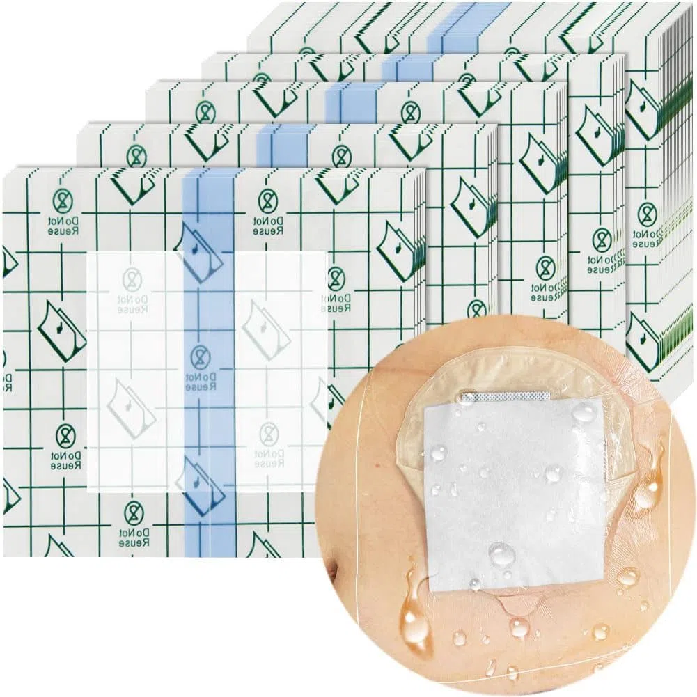 Copertura Impermeabile per Doccia per Sacca per stomia, 30 Pezzi di Pellicola Protettiva per Vasca per stomia, Benda Adesiva (10 x 12) cm