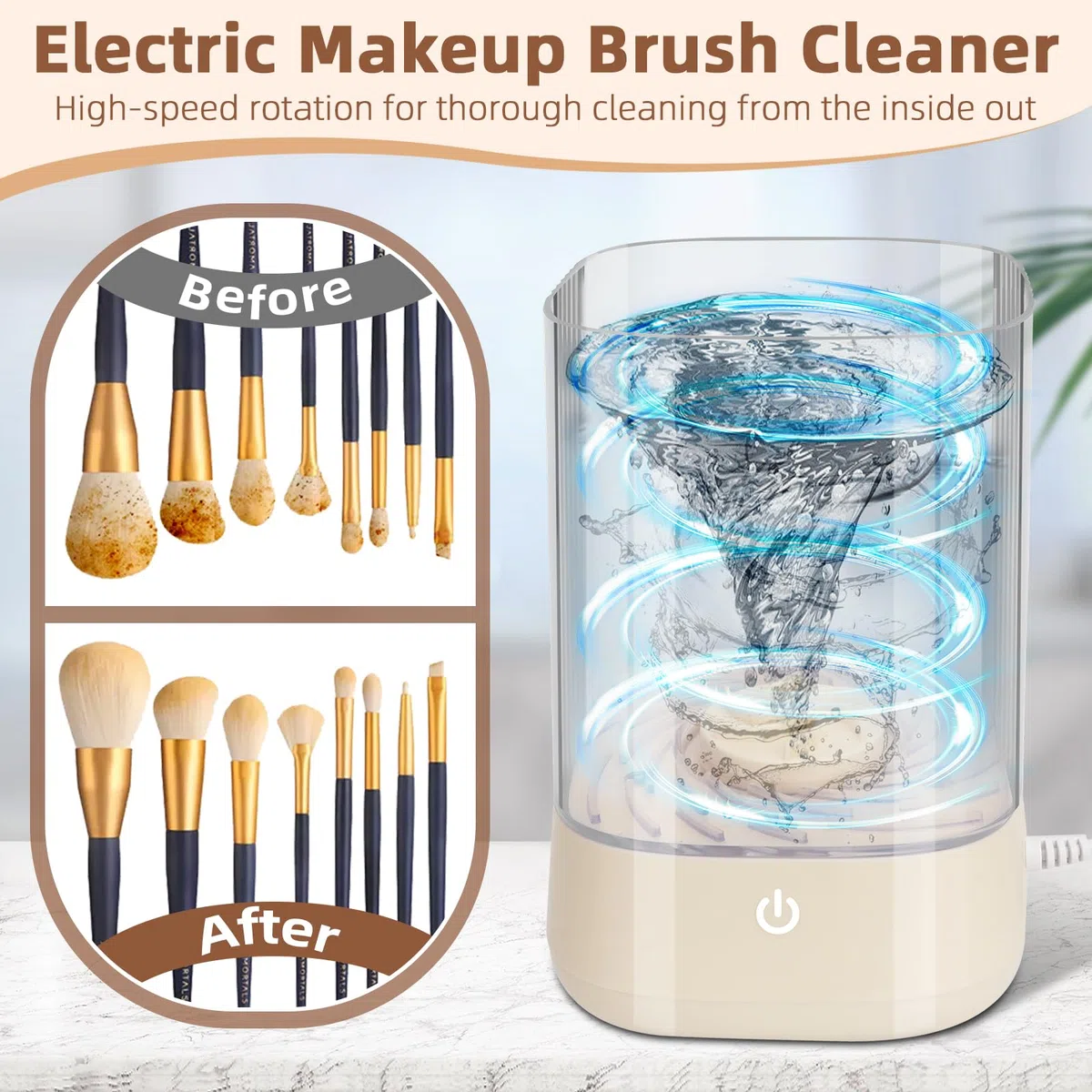 Elettrico per Pulisci Pennelli Make Up, USB Lava Pennelli Make up Elettrico, Pulitore Pennelli Trucco Con Tampone di Pulizia, Pulisci Pennelli Make up Elettrico per Tutti i Tipi di Pennelli