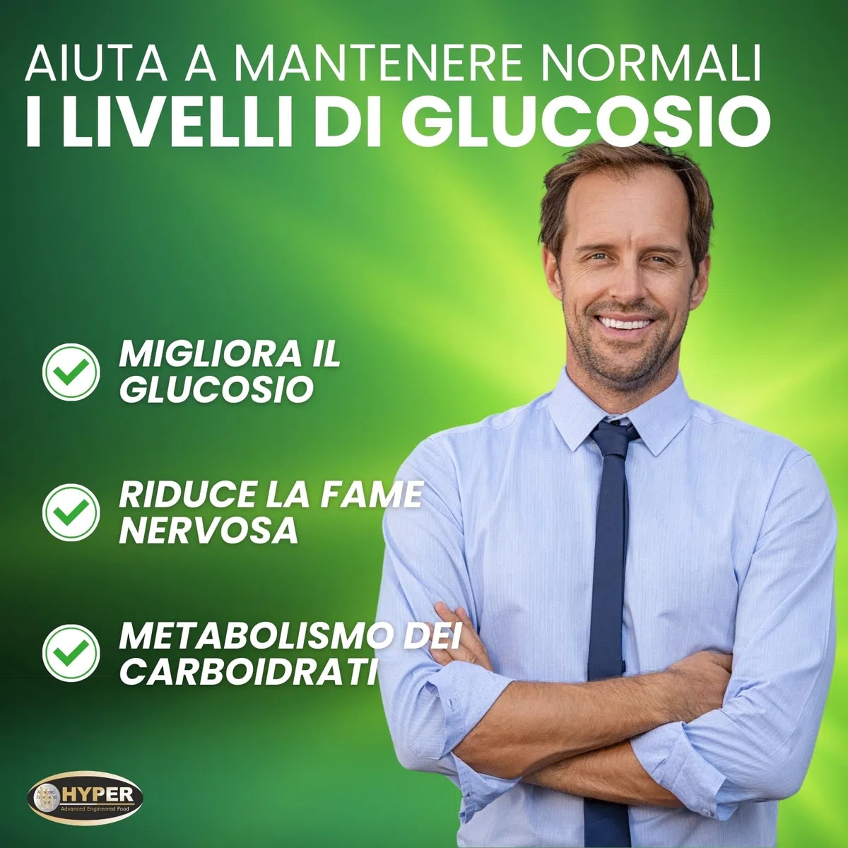 Hyper Glicem Control - Glucosio e Carboidrati - Integratore Alimentare con Griffonia, Cannella, Gimnema, Spirulina, Garcinia, Acido Alfa Lipoico, Cromo. 60 Compresse, prodotto in Italia.