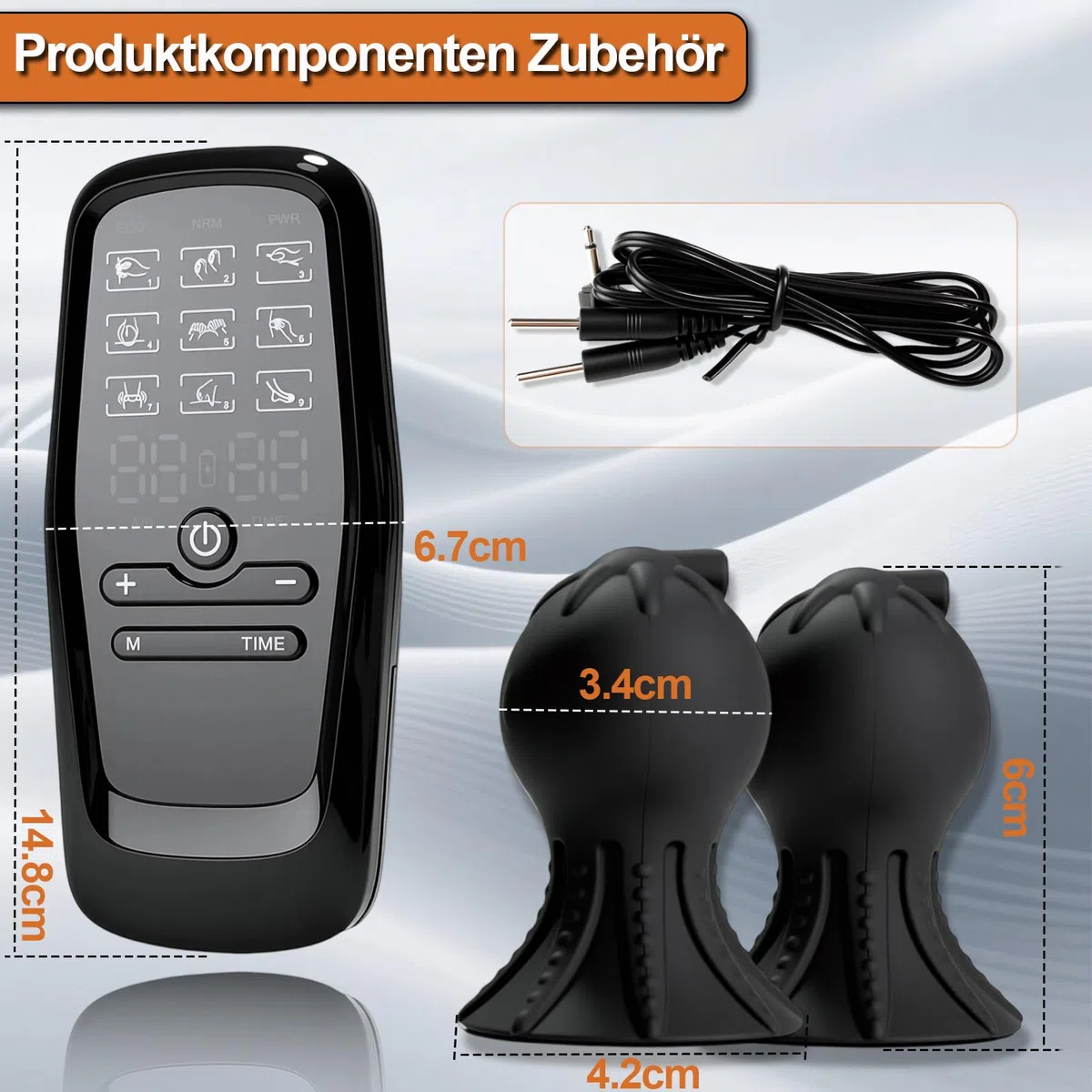 Elettrostimolazione Ventosa Donna-Stimolatore Capezzoli Bdsms, Stimolatore Capezzoli Elettrico Succhia Capezzolo per Donna, Ventosa e Main Unit Kit Elettrico Masturbazione Stimolazione Giocattoli, A