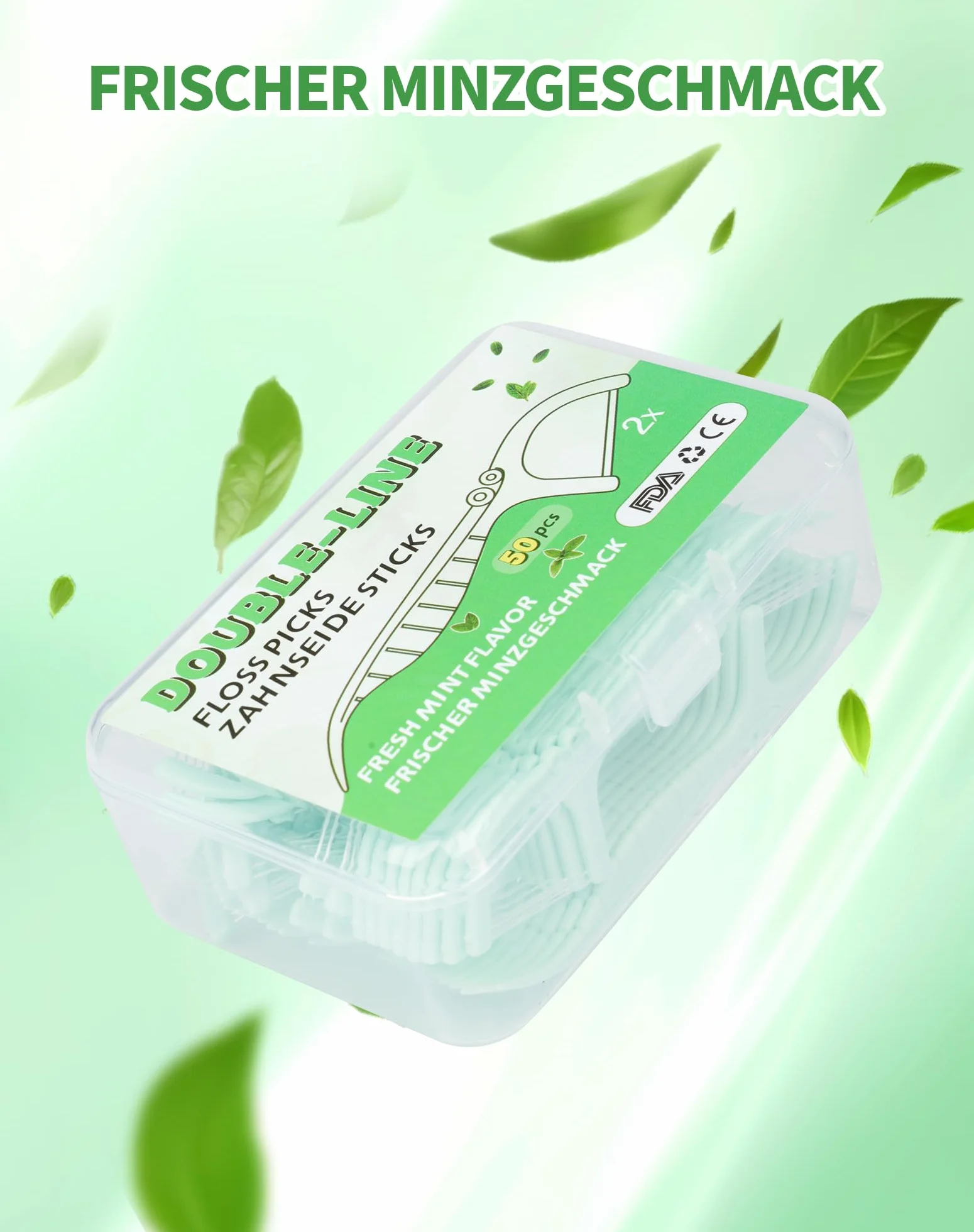 200 Pezzi Filo Interdentale Menta Archetti Filo Interdentale TWIN line Dental Floss Forcelle Interdentali doppia linea Filo Interdentale Stuzzicadenti