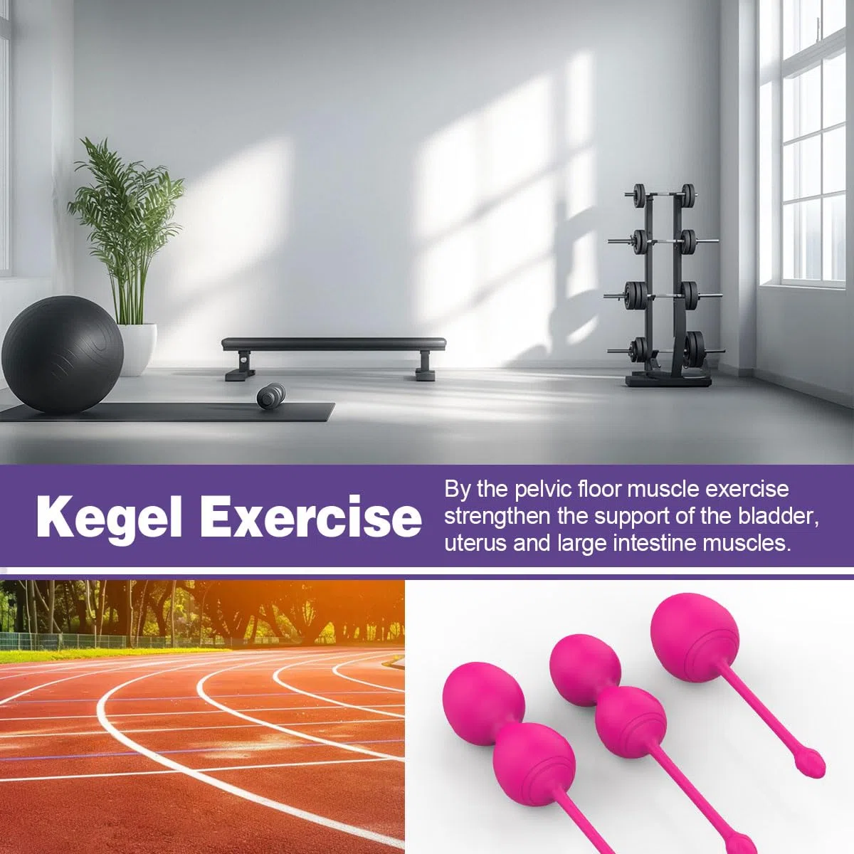 3 Pezzi Kegel Pesi per Esercizi - Medico consigliato per il controllo della vescica e esercizi per il pavimento pelvico Kegel Balls (Rosa)