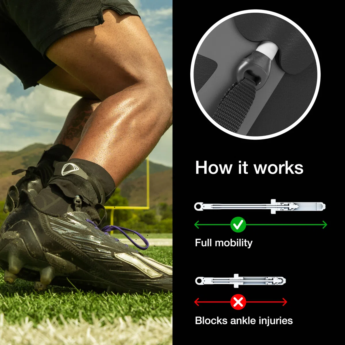 BETTERGUARDS Cavigliera 2.0 con doppia custodia a compressione per uomo e donna. Avvolgimento ultra leggero. Massima protezione contro lesioni alla caviglia nel pallacanestro, calcio e altri sport