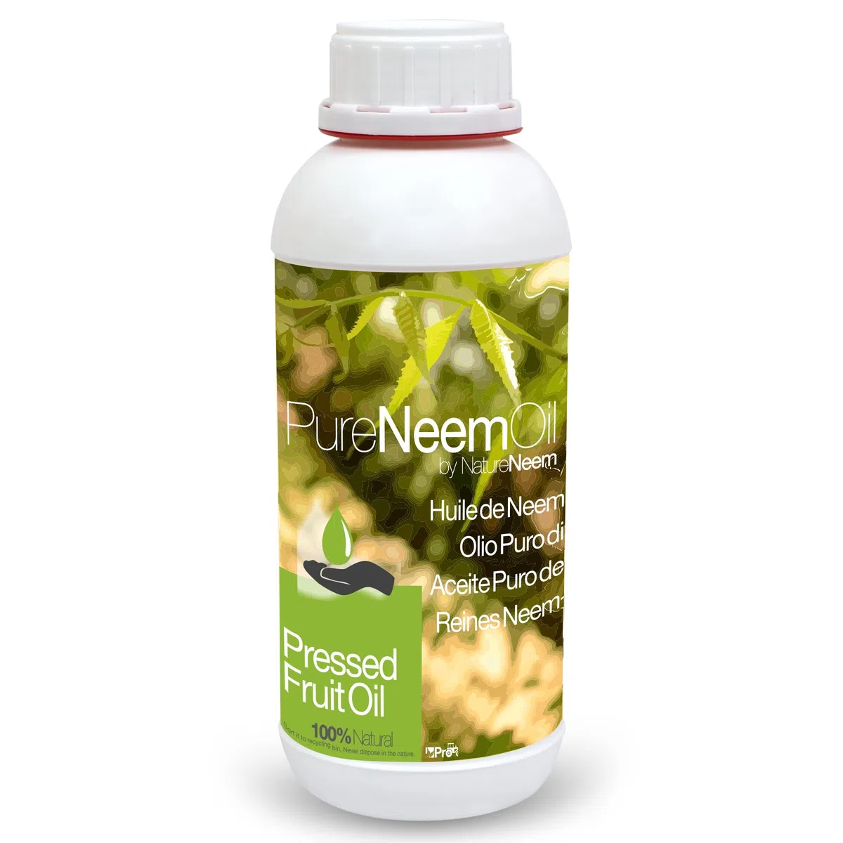 Olio di Neem puro e vergine 1° spremuto a freddo, 1 litro - 100% biologico certificato naturale