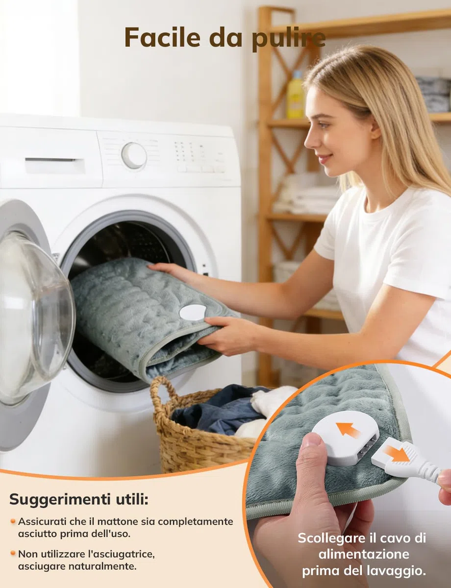 Termoforo Elettrico 60x30cm – Per Schiena, Spalle e Addome, 6 Livelli Di Temperatura, 4 Timer, Riscaldamento Rapido, Spegnimento Automatico, Lavabile In Lavatrice - Grigio Scuro