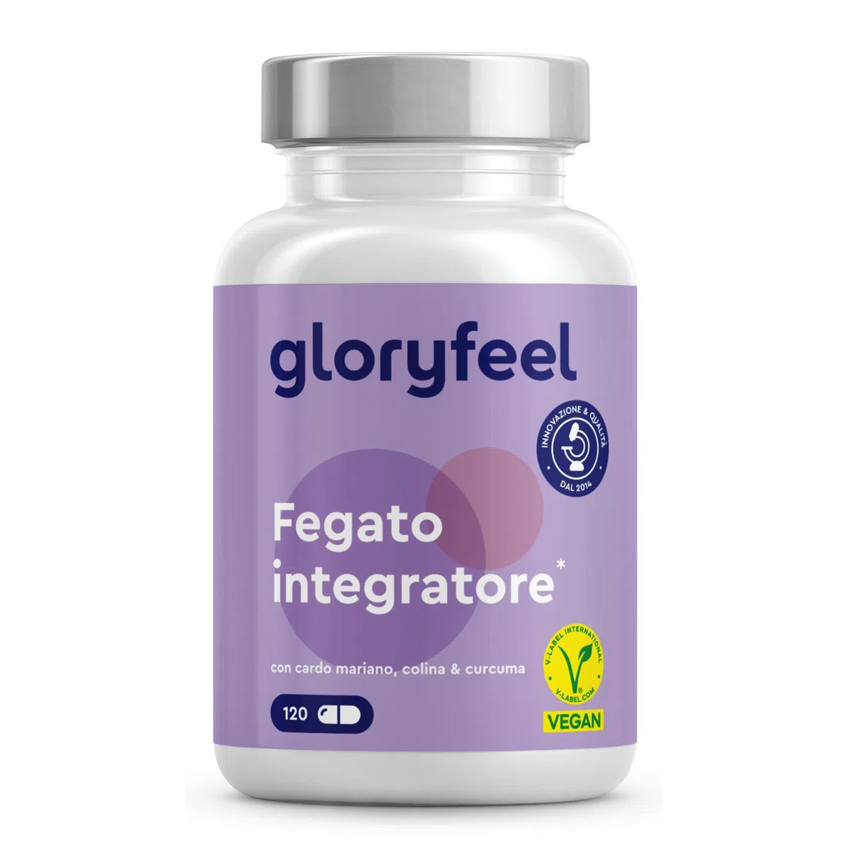 Fegato Integratore, Complesso con 500 mg Estratto di Cardo Mariano, Carciofo, Spirulina e Curcuma, Supporto per il Fegato, Alta Biodisponibilità, Qualità Testata, 120 Capsule