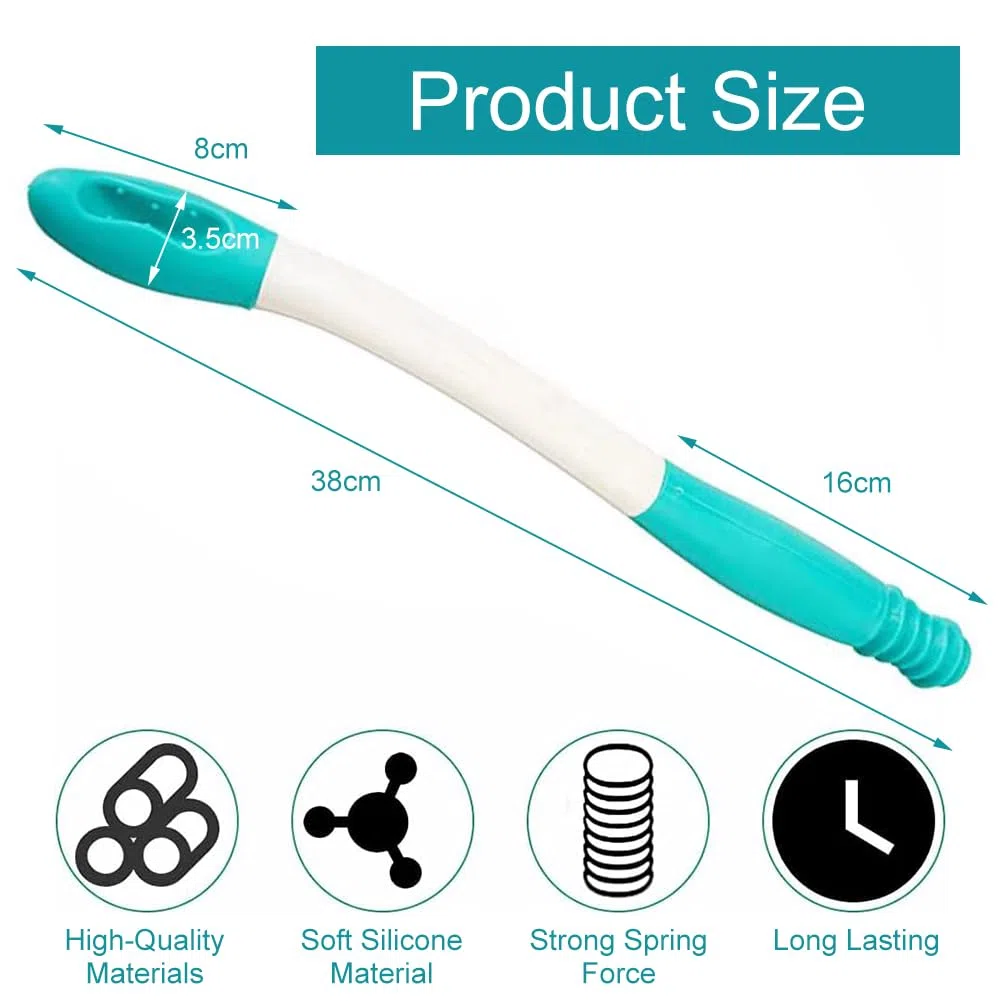 Ausili per la Toilette, Attrezzi per WC, Set di Ausilio per la Pulizia di Lunga Maniglia, Materiale in Silicone Ausili per Disabili, Cartella Bottom Wiper per le Donne Anziane e in Gravidanza (38cm)