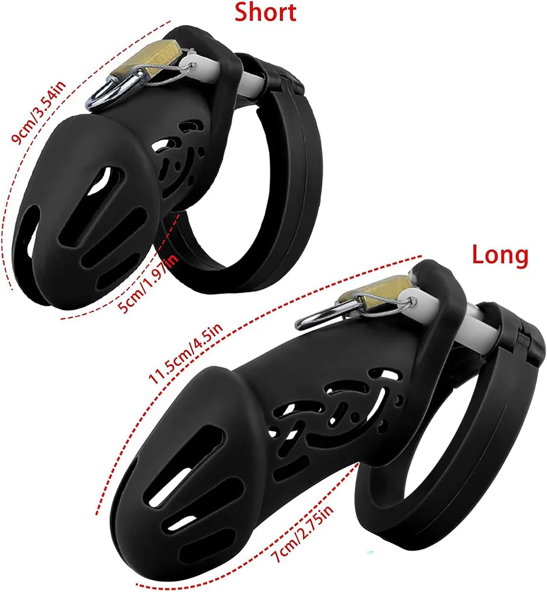 Chastity Cage Uomo Silicone Sissy Gabbia Pene Bdsm Cintura Castità Maschile Per Giochi Erotitici Sexy Per Coppie (Long,White)