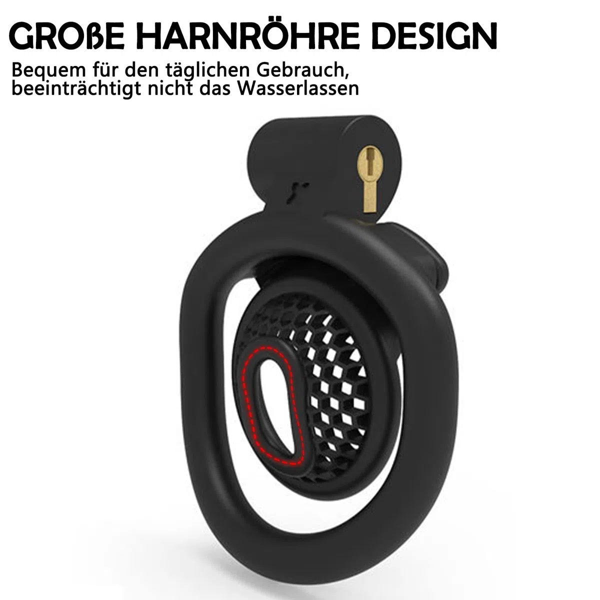 BDSMYEE Chastity cage per sissy, Piccola gabbia di castità traspirante, Gabbie per Pene con 4 cock rings, Male cock cage per Prevenire L'erezione (Nero, F)