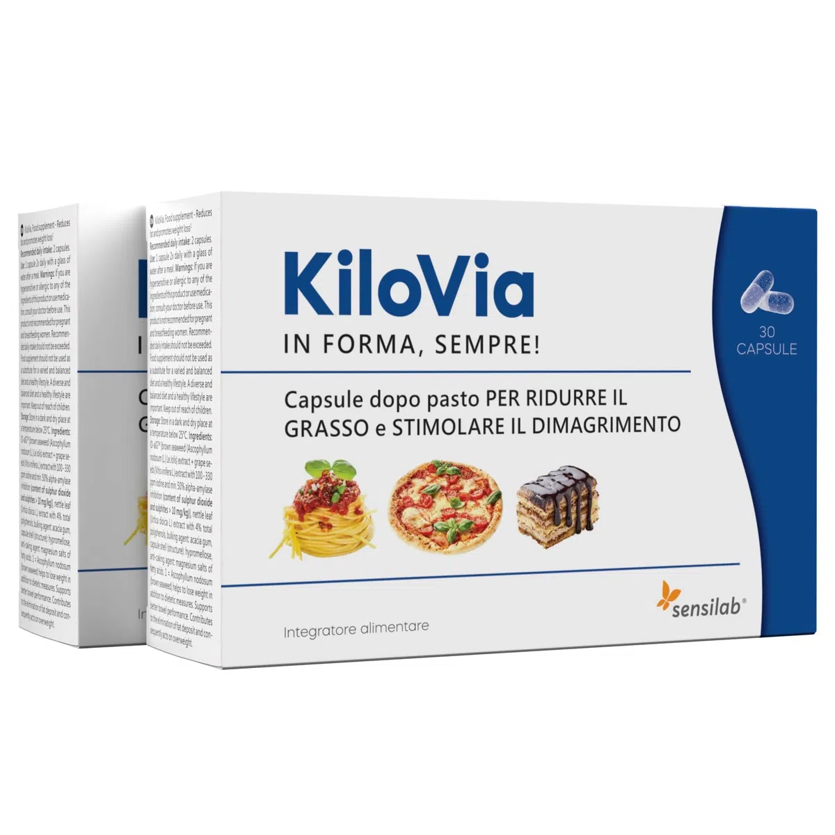 Integratore Alimentare con Alga Bruna, Semi d’Uva, Iodio ed Estratto di Foglie di Ortica – Capsule Dopo i Pasti – 60 Capsule, KiloVia, Sensilab