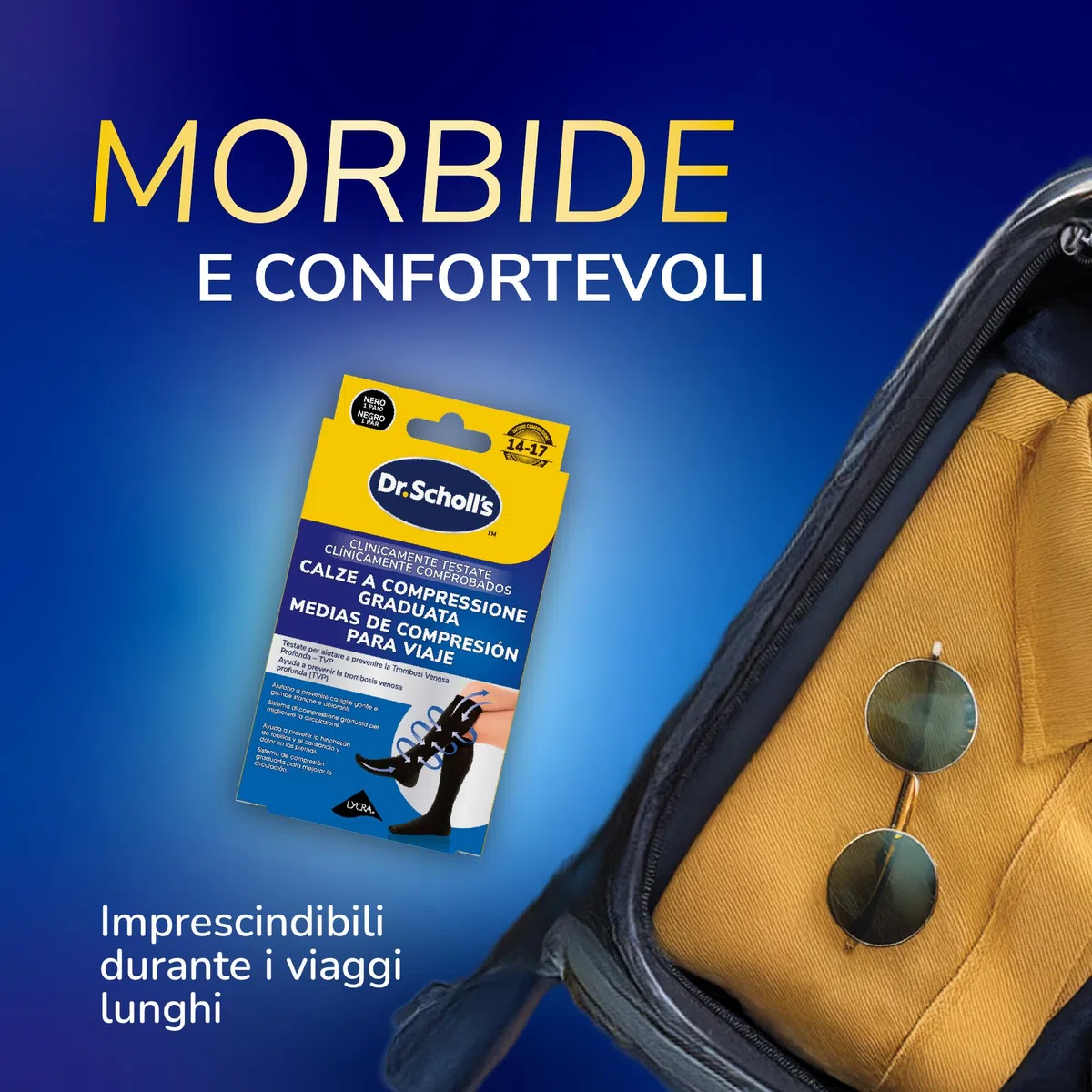Dr. Scholl’s Flight Socks Calze a compressione graduata per viaggi in aereo
