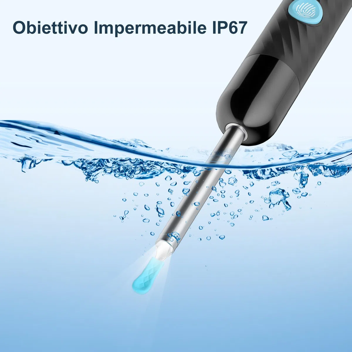 Otoscopio 1080P HD per Pulizia Orecchie – Pulisci Orecchie con Fotocamera a 6 LED – Cerume Orecchie Pulitore con 11 Coperture in Silicone – Compatibile con iOS e Android (Nero Lucido)