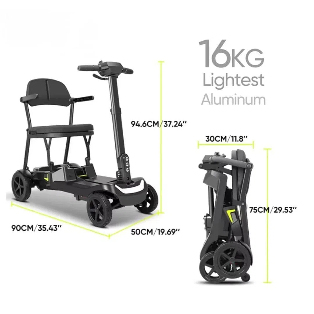 Scooter Per Disabili Per Adulti,Scooter Per Disabili A 4 Ruote Leggeri Per Adulti, Scooter Motorizzato Leggero, Portatile E Compatto Per Tutti I Terreni