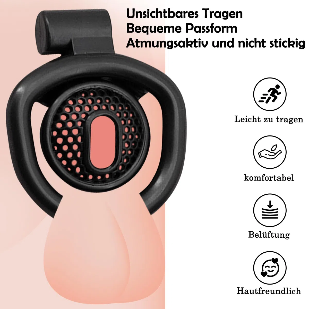 BDSMYEE Chastity cage per sissy, Piccola gabbia di castità traspirante, Gabbie per Pene con 4 cock rings, Male cock cage per Prevenire L'erezione (Nero, F)