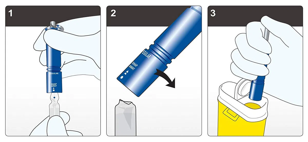 SNAPIT Apri fiale in diversi colori (per flaconcino di vetro, per la sicurezza del personale), Grey (1-15ml, plastic), 1