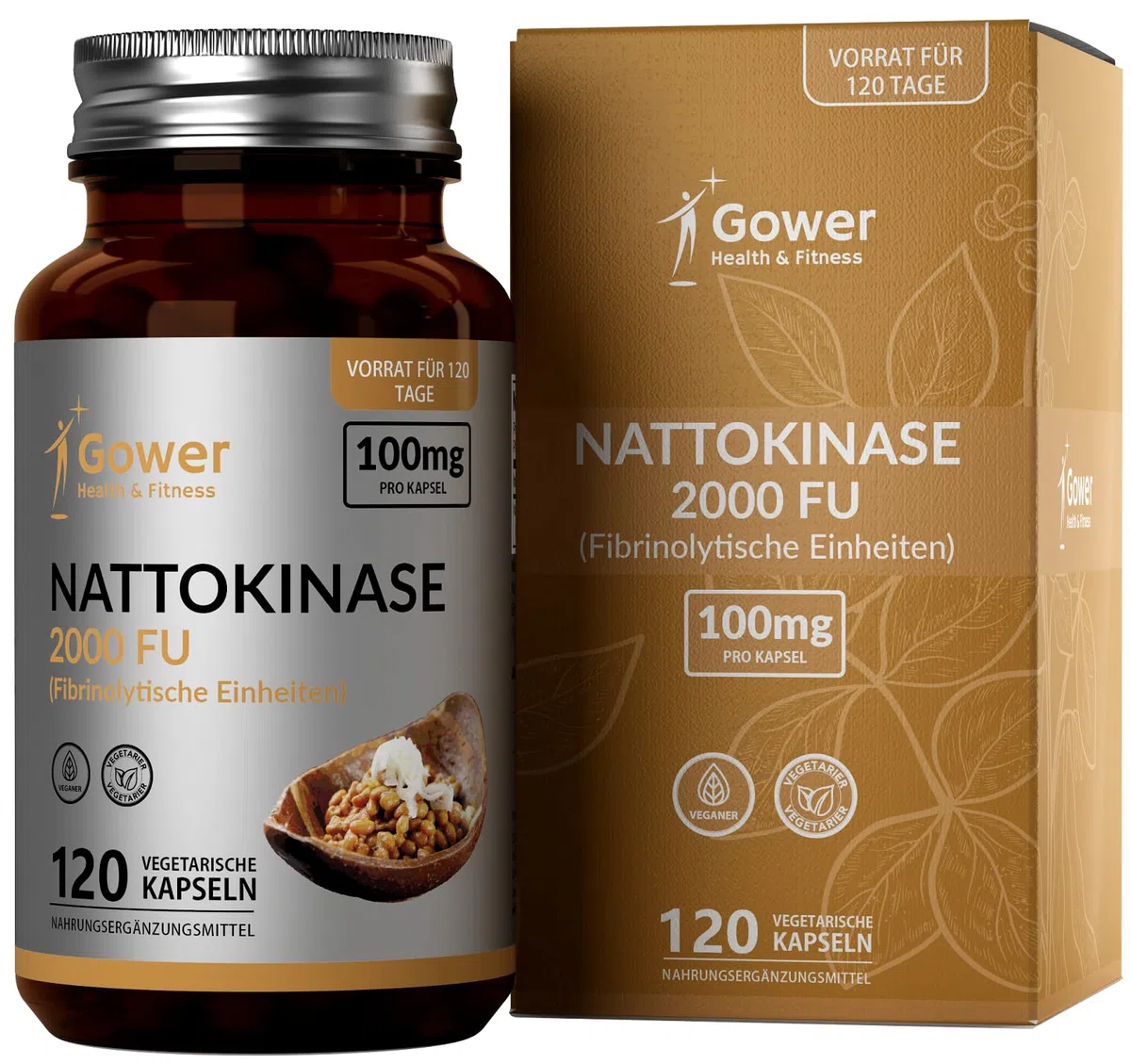 GH Nattokinase | 120 Nattokinase Integratore Capsule - 2000 fu Estratto per Dose da Fagioli di Soia Fermentati | Capsule Natto | Non-OGM, Senza Glutine ed Allergeni | Prodotto nel Regno Unito