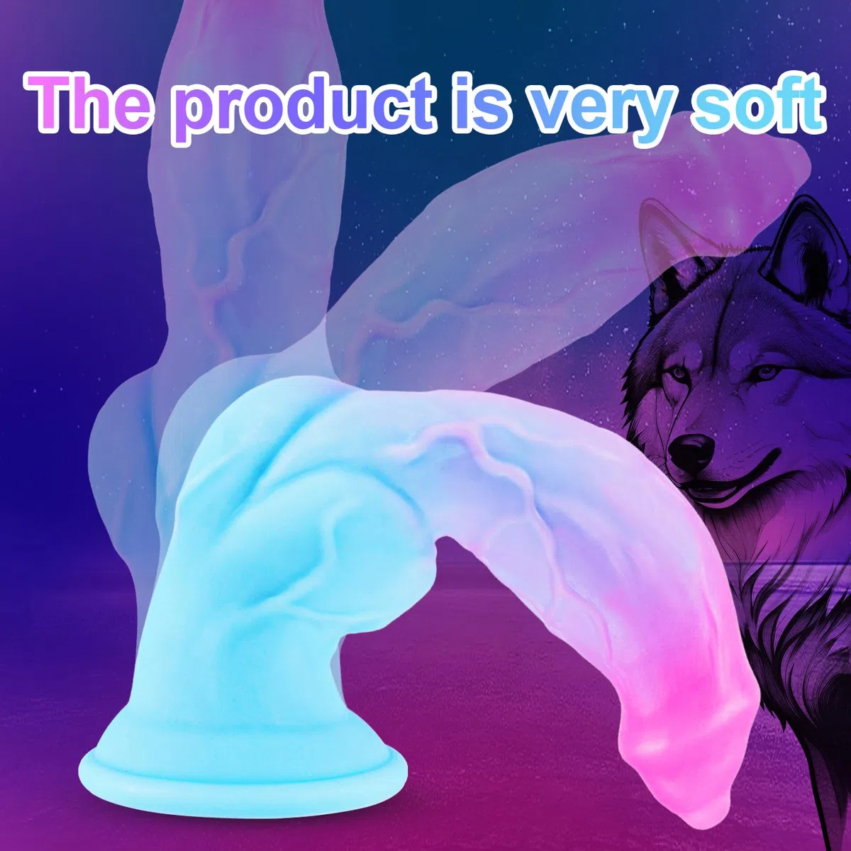 Fallo Morbido 21 cm in Silicone Fantasy Cane Nodo con Ventosa, Dildo Realistico Mostro Cavallo Alieno Spesso G-Spot Prostata Anale XXL, 18 cm Lupo Principiante Doccia Sex Toys per Donna Uomo