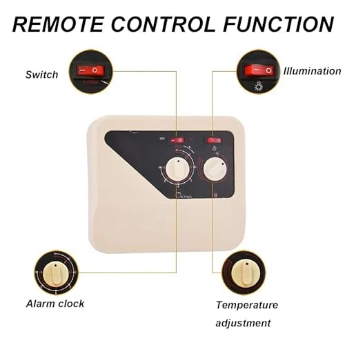 Riscaldatore per Sauna a Vapore Secco con Controller Esterno, Richiede 16 kg di Pietre per Sauna, Ideale per Uso Domestico e Commerciale.