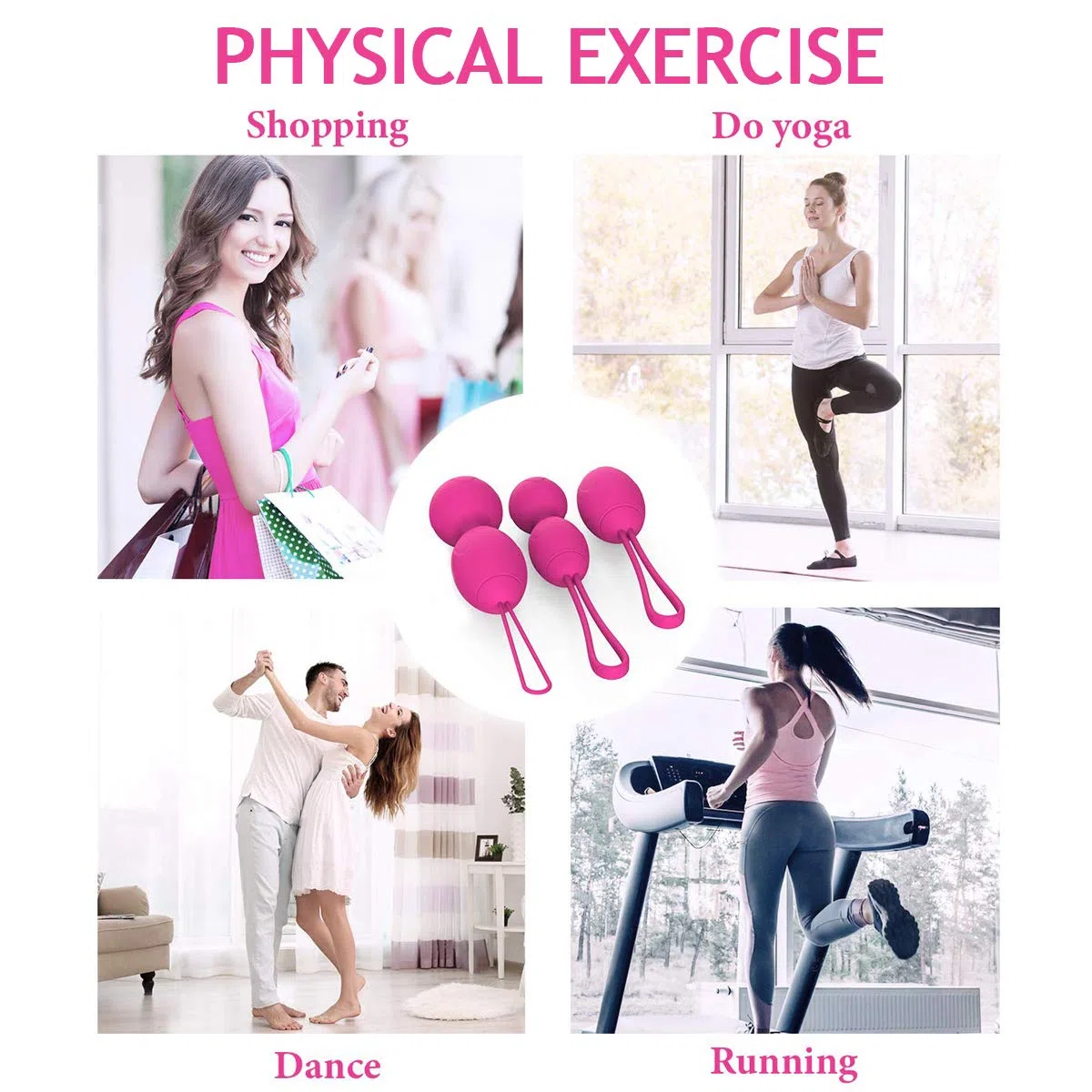 Palline Per il Pavimento Pelvico Set - Perfetto per rassodare il muscolo pelvico e prevenire l'incontinenza - Set di 3 sfere Kegel in silicone alta qualità