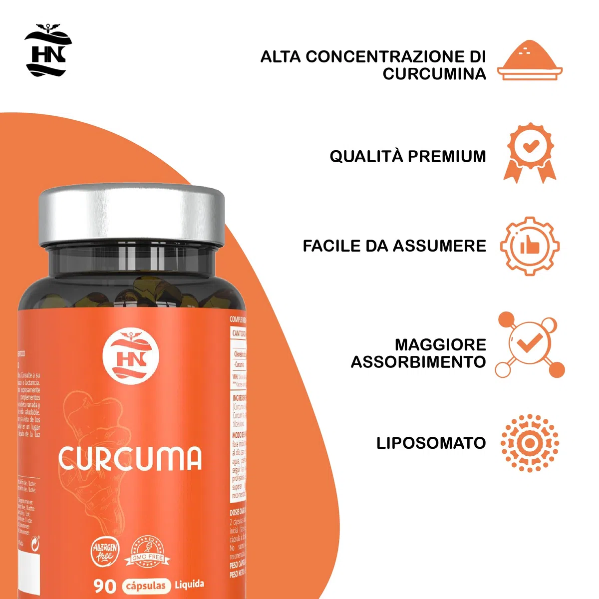 Curcuma Integratore 575 mg – 90 Capsule | Capsula di curcuma liquida ad alto assorbimento micellare | Turmeric capsules naturali per articolazioni e benessere quotidiano – senza additivi